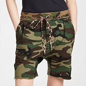 R13 Harem sweat shorts in camo.